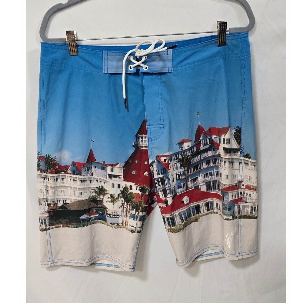 Toes On The Nose Hotel Del Coronado swim board short trunks men 34